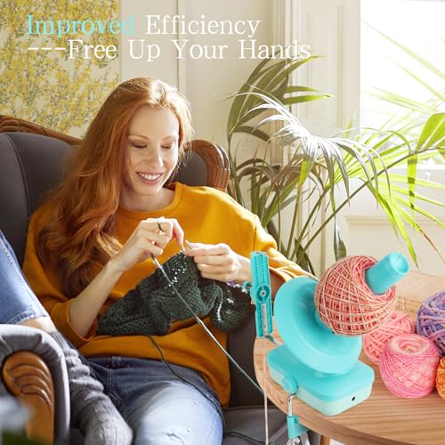 Image of Electric Yarn Winder,Yarn Ball Winder,Large Automatic Yarn Winder for Crocheting,Yarn Spinner for Crochet Lovers(Light Green)