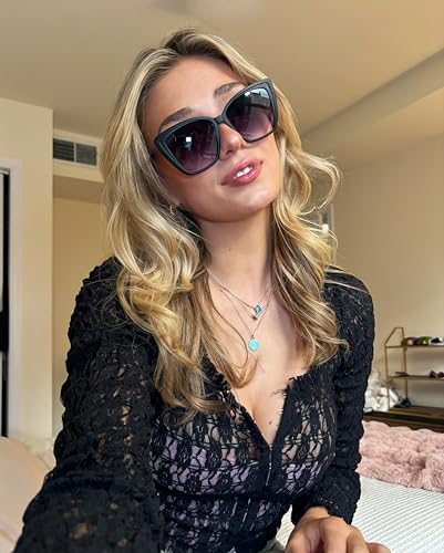 DIFF Heidi Oversized Cat Eye Sunglasses for Women, Lightweight bold thin metal frames2