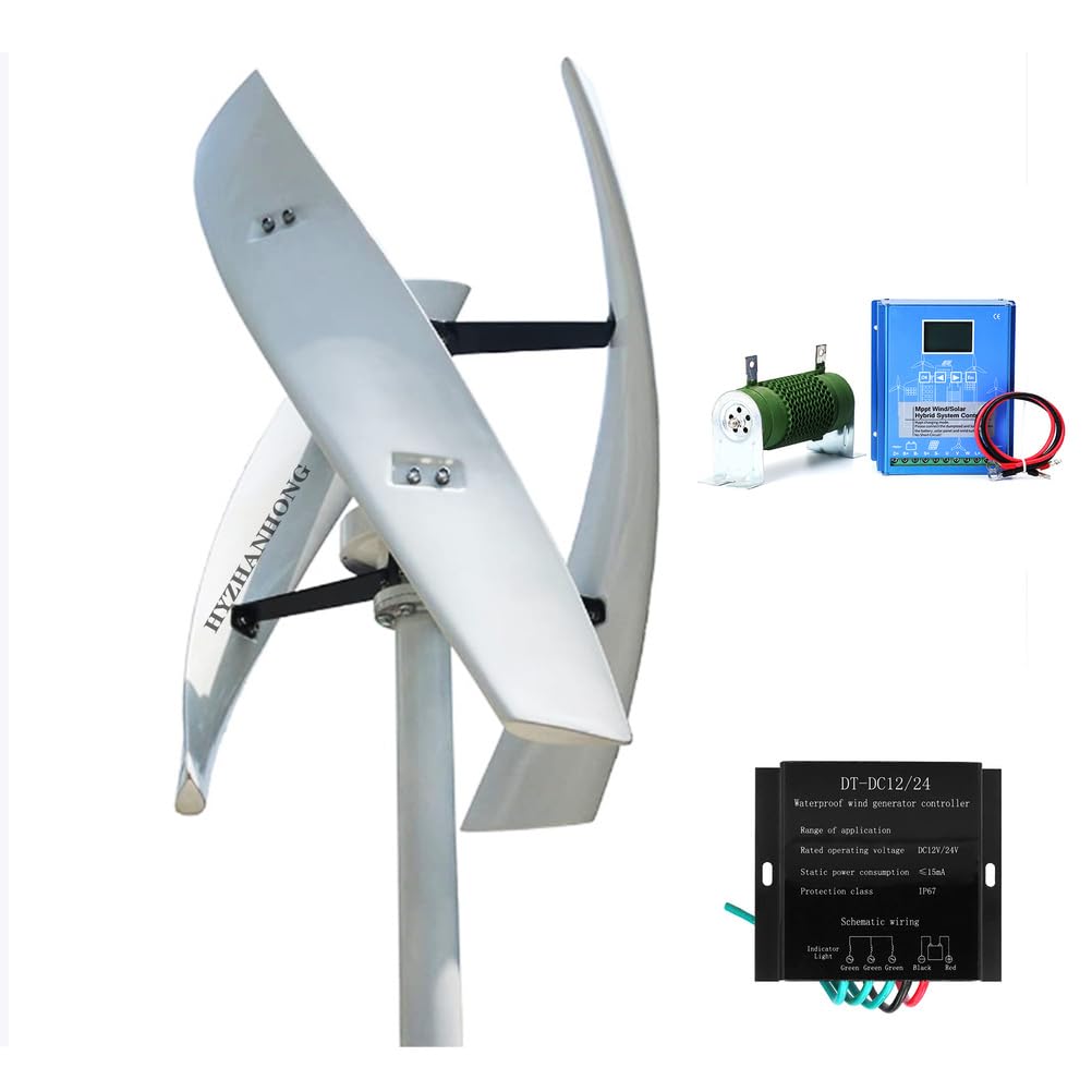 Generator pionowej turbiny wiatrowej o niskiej prędkości rozruchu, 12000W 12V 24V 48V z kontrolerem ładowania hybrydowego wiatrowo-słonecznego MPPT oraz inwerterem sieciowym