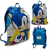 Sonic The Hedgehog Turnbeutel für Kinder – Schwimmtasche für Schwimmbad Fitnessstudio Strand – 100 % Polyester 32 x 24,5 cm – Offizielles Lizenzprodukt von Sega