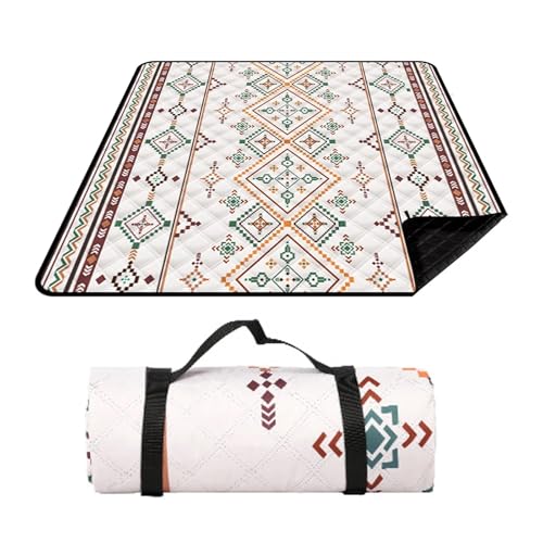 Picnic Blanket Large Beach Blanket Outdoor Picnic Mat Waterproof Foldable Blankets with Carrying Handle for Beach Camping Grass Lawn Hiking Park 200x200CM