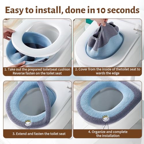 TEOZBLU WC-Sitzbezug, Toilettensitzbezug, Toilet Seat Cover, WC Wärmer Pad, WC Sitz Pad, Beheizter Toilettensitz, Toilettensitzbezug Weich mit Aufhängeschlaufe, WC-Sitzwärmer, Universal, Waschbar