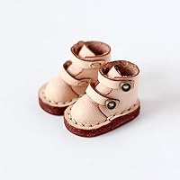 Vista 1 de Botas de cuero de vaca hechas a mano para OB11, Molly, GSC, 1/12 BJD accesorios para muñecas (blanco crema)