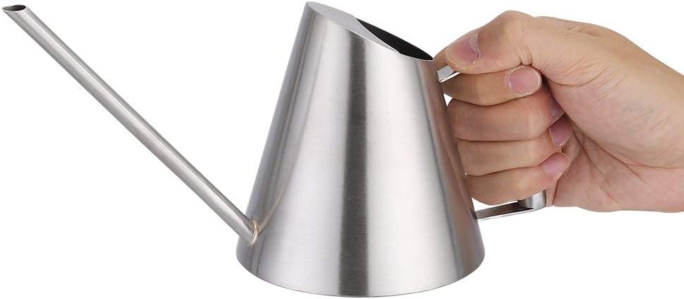 Fdit Stainless Steel Watering Can, 900ml, Long Spout, Brushed Finish, Indoor House Plants, Silver, 10.24x6.69x5 Inch