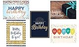 Birthday Greeting Card Assortment - VP1702. Business Greeting Cards Featuring Five Different Birthday Cards. Box Set Has 25 Greeting Cards and 26 Bright White Envelopes.
