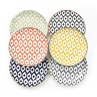 Miicol Side Plates Set of 6, Small Tapas Plates 15cm / 6 inch, Ceramic Dessert Plate, Colourful Round Tea Plate, Serving Dishes for Cake, Bread, Salad, Starter