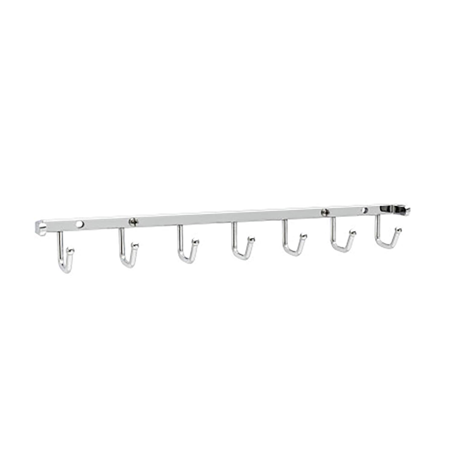 Rev-A-Shelf Sidelines 14" Closet Wall Hanging Mount for Belt, Scarf, or Tie Accessory Organization Rack Holder Hanger w/7 Hooks Chrome, 1 Pack