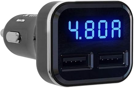 Emily 4.8A Detecci?n Inteligente de Corriente de Voltaje Adaptador de Cargador de Coche r?pido USB Dual Negro Emily 4.8A Detecci?n Inteligente de Corriente de Voltaje Adaptador de Cargador de Coche r?pido USB Dual Negro