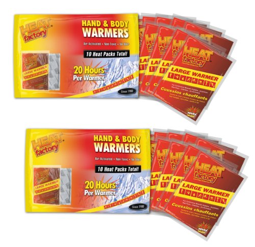 Heat Factory Hand and Body Heat Warmers, 10 Pack, Large
