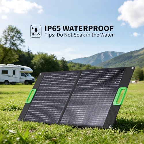 Image of 300W Portable Power Station with 100W Foldable Solar Panel, 288Wh Solar Generator AC Outlet, MC-4 Solar Battery Charger, 60W USB-C PD Fast Charging for Outdoor Camping, Home Emergency, RV Travel, Van