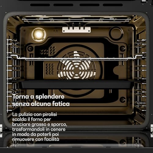 Klarstein Victoria Pyro Forno Da Incasso 60 Cm - 76L, 11 Funzioni, Pirolitico, Classe A, Design Retrò, Forno Elettrico Ventilato, Pulizia Facile, Manopole Dorate, Nero - 7