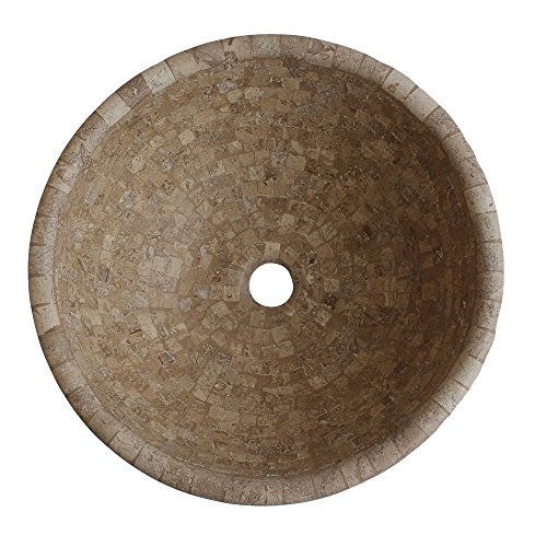 Mosaic Natural Stone Vessel Sink - Afyon Noce Travertine #TOP1