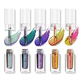 MAKI YIKA Glitter Liquid Eyeshadow, 5 Colors Chameleon Eye Shadow Metallic, Multichrome Holographic Eye Looks, High Pigmented, Long Lasting and Smuge Proof (#1+3+5+6+7)