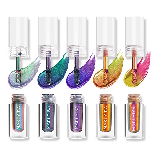 MAKI YIKA 5Pc Glitter Eyeshadow Liquid Multichrome Eyeshadows Long Lasting