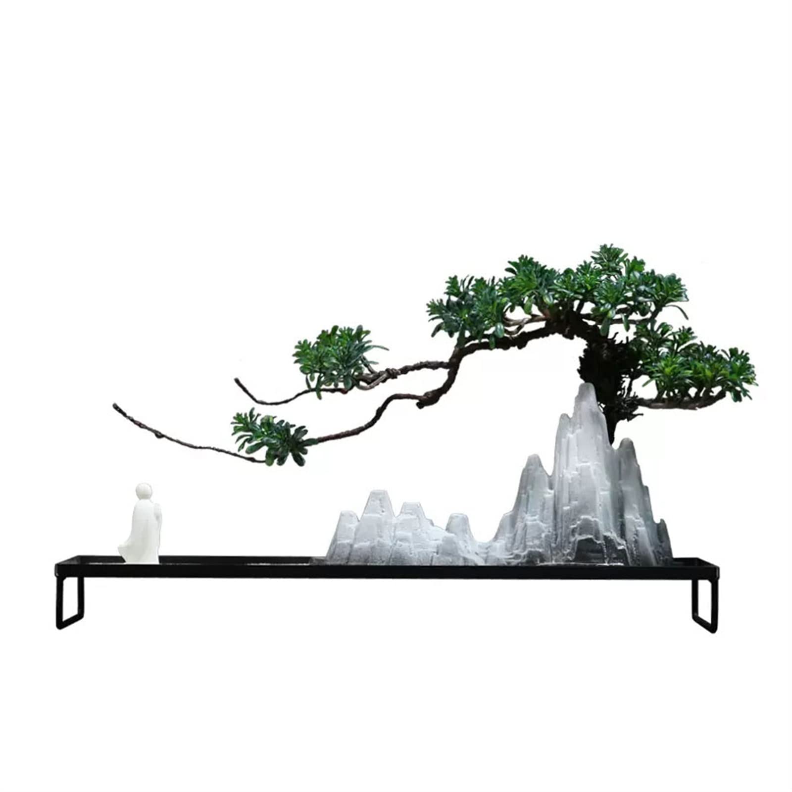Artificial Bonsai Tree Artificial Bonsai Tree New Chinese-style Green Simulation Welcome Pine Bonsai Tree Indoor Living Room Decor Rockery Simulation Plant Fake Tree Fake Plant Decoration (A )