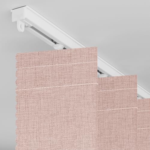 Image of AJAZZ 100% Blackout Accordion Door Invisible Folding Doors Accordion Doors Interior Magnetic Door Curtain for Glass Window Sets Included Tracks (1 Pack, 72W x 79 L, Pink)
