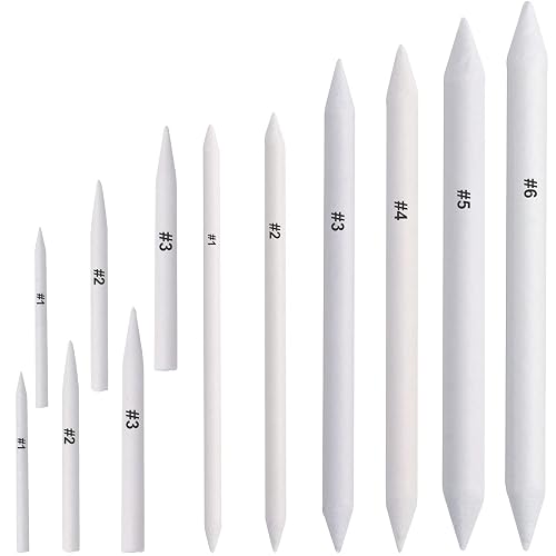 FEBSNOW 12 Pcs Blending Stump and Tortillions, Paper Art Blenders, Art Pencils, Drawing Pencils for Artists Student Sketch Drawing Tools, Drawing Supplies