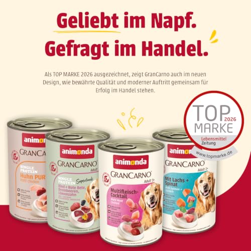 animonda GranCarno Adult Hunde Nassfutter Herzhafte Variation (6 x 400 g)