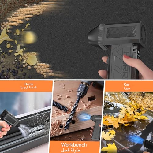 HuaKe Electric Air Duster Handeld Fan,130000 Rpm Jet Dry, Portable Blower Air Duster, Turbo Powerful Handheld Super Jet Fan Blower for Car, Cleaning, Camping, Outdoors