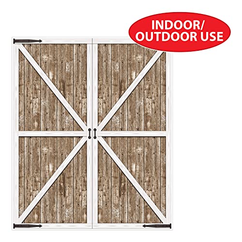 Toile de fond porte de grange occidentale aspect bois réaliste - 3