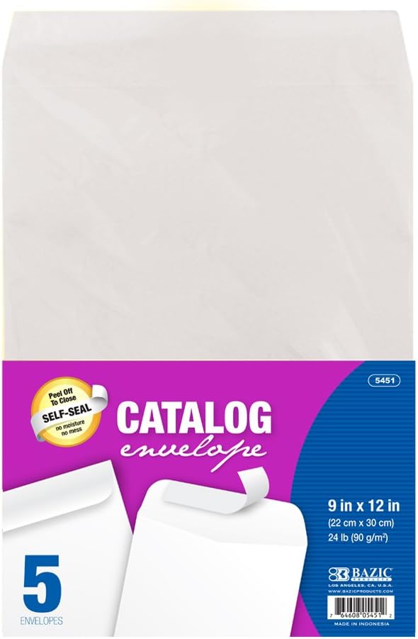 BAZIC 9x12 SelfSeal White Catalog Mailing Envelope, Safe