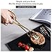 IAXSEE 2 Pieces Buffet Salad Tongs for Kitchen Serving and Cooking, Stainless Steel Food Scissor Tongs, Catering Utensil for Bread Cake Bake Steak Barbecue (Gold)