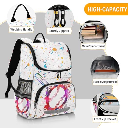 Custom Personalized Backpack Baseball Backpack with Reflective Strip for Kids Boys Girls Elementary School Bag Removable Chest Strap4