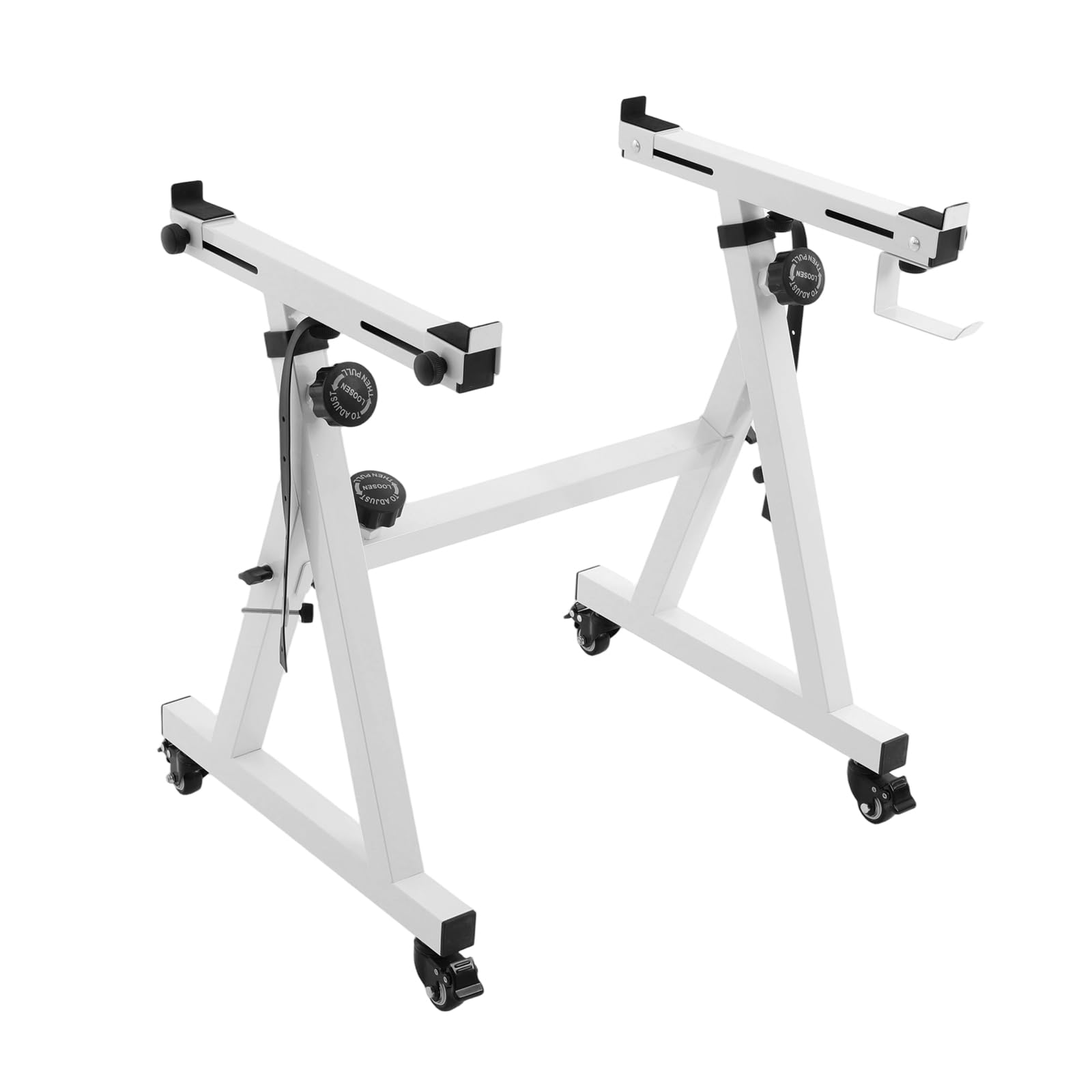 Soporte para teclado, soporte para partituras, teclado musical, soporte para piano, soporte para teclado en Z, pies de goma, longitud/altura ajustable, para niños y adultos (blanco)