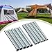 Yiju 10 Pieces Tent Pole Connector Metal Tubes Tent Pole Repair Sleeves for 8.5mm Diameter Fiberglass Poles Traveling Camping