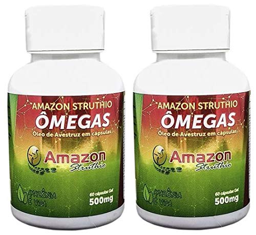 Kit 2 Óleo De Avestruz Amazon Struthio - 60 Capsulas