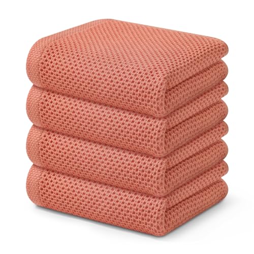 Kitinjoy 100% Cotton Waffle Weave Kitchen Hand Towels (13 X