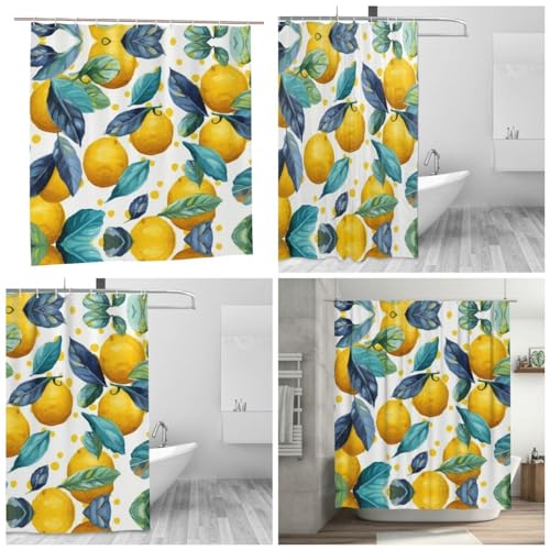 Rideau de douche en polyester de qualité supérieure au motif de citrons - 2
