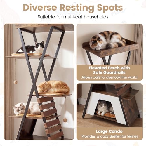 Árbol para Gatos Moderno Multi-Niveles 73 Pulgadas PETSITE miniatura 6