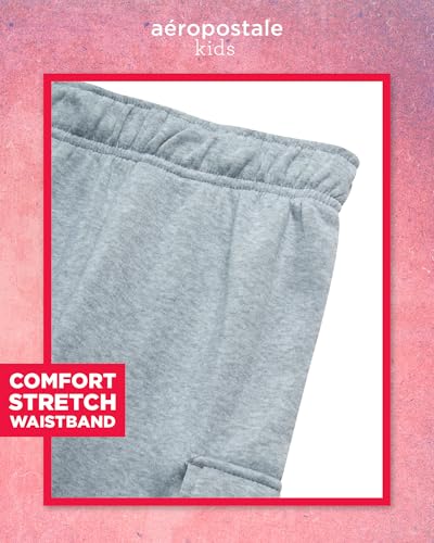 Image of AEROPOSTALE Girls Joggers Set - 3 Piece Puffer Vest, Pullover Hoodie and Cargo Jogger Sweatpants for Girls (Sizes: 4-16)