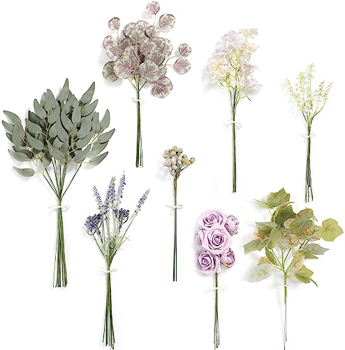 Rongflower BF005 Artificial Greenery Stems Purple Flowers Box Set cover
