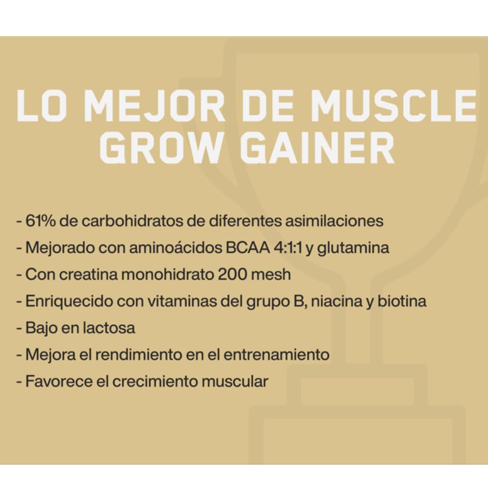 Muscle Grow Gainer - Ganador con carbohidratos y mezcla de proteínas para aumentar la masa muscular - 3000 gramos (3000, Chocolate)