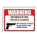 (6 Pack) PROTECTED BY ARMED PROPERTY OWNER Sign -Self Adhesive 2½ X 3½