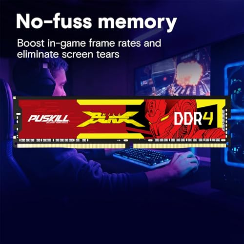 PUSKILL DDR4 RAM 16GB Kit (2x8GB) 3200MHz PC4-25600 CL16 Desktop Memory - 1.35V UDIMM Low Latency, Intel XMP 2.0 Ready for Gaming PC, Compatible with Intel & AMD - Image 4