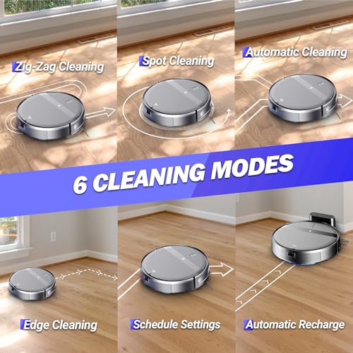 Image of Robot Vacuum Mop Combo, WiFi /App /Alexa, 2-in-1 Robot Vacuum and Mop Combo, Robotic Vacuum Cleaner, Self-Charging, Quiet, Tangle-Free Suction Robot Vacuum Cleaner for Pet Hair /Carpet /Hard Floor