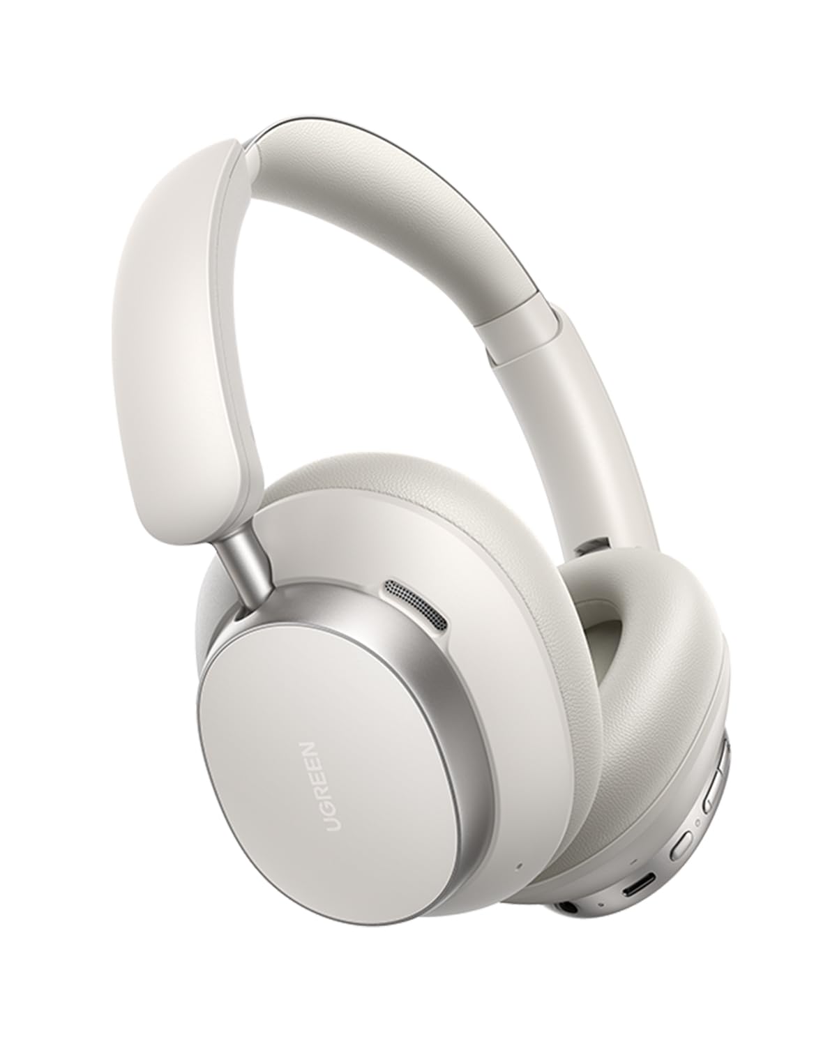 UGREEN HiTune Max6 Studio Pro Hybrid Active Noise Cancelling Wireless On-Ear, Cuffie, 100 ore di gioco, bianco, 55614