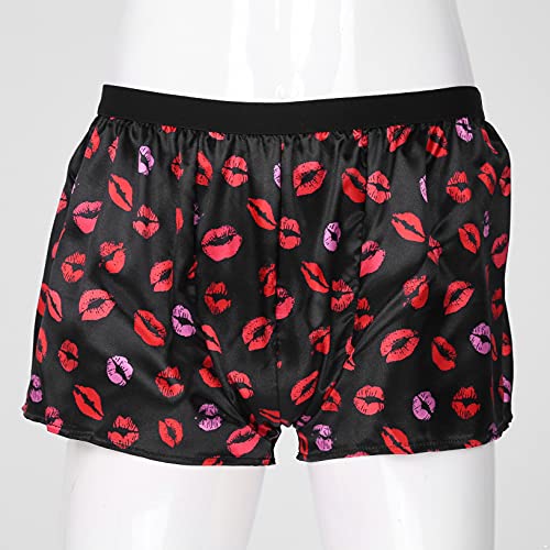 ACSUSS Men's Silk Shorts Frilly Satin Trunk Boxer Briefs Loose Crossdress Underwear4