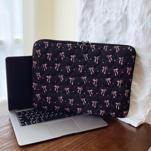 Funda acolchada para laptop 13-15 pulgadas con diseño de moño miniatura 4