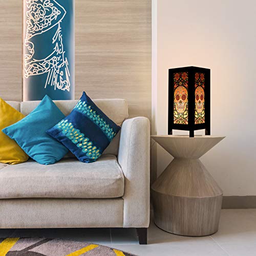 Thai Vintage Handmade Asian Oriental Fantasy Skull Bedside Table Lamp Light Or Floor Wood Paper Lamp Shades Home Bedroom Garden Decor Modern Skull 63O #TOP6