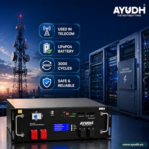 Image of AYUDH 24V 200Ah LiFePO4 Lithium Battery with Smart BMS, Bluetooth Connectivity, Metal Case Design, 3000 Cycles, 5 Years Warranty for Solar System, Inverter, Telecom, Backup Power
