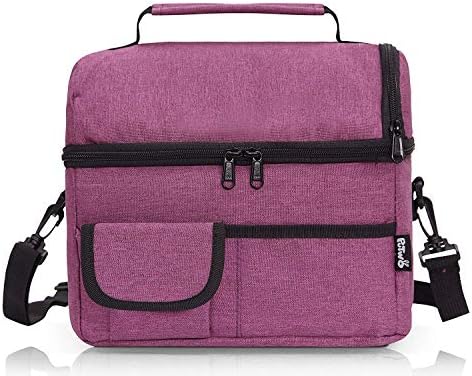 PuTwo Insulated Lunch Bag 8L Leakproof Lunch Bag for Adults Lunch Bag for Kids Women Men Lunch Boxes Picnic Bags Lunch Cooler Bag Meal Prep Bag Bento Box Lunch Tote for Camping Travel - Black