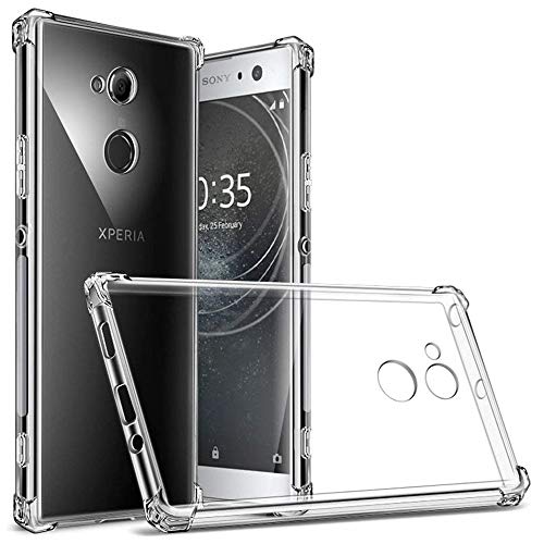 REY Coque Anti-Shock pour Sony Xperia XA2, TPU Transparent en Silicone Antichoc
