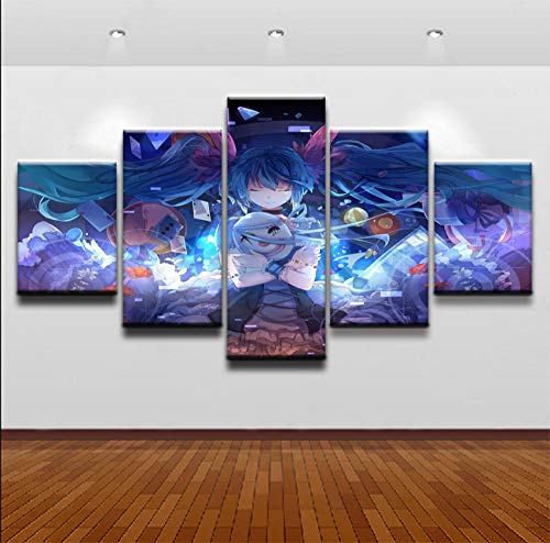 5 Leinwandbilder Rahmenlos Wandbilder Wohnkultur Leinwanddrucke HD Anime Neon Genesis Evangelion Bild auf Leinwand Dekoartikel Drucke auf