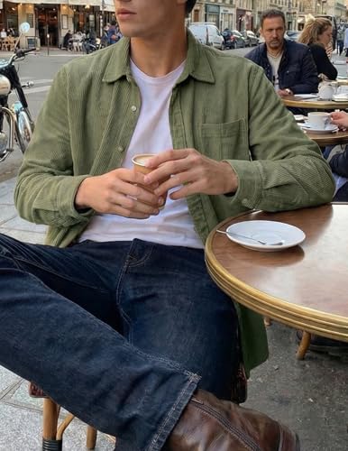 Image of ZAFUL Men's Shacket Aztec Print Shirt Jacket Flannel Button Up Turndown Collar Overshirt Chest Pocket Button Flap Thick Shirt