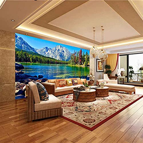 Poster geant mural paysage de foret lac decoration chambre coucher