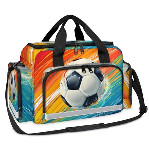 GzLeyigou First Aid Bags Empty, Rainbow Football Emergency Bag First Aid Kit Multiple Compartment Kit Carrier On Call Trauma Bag For Paramedics Emergency Medical Supplies Kit